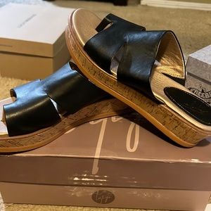 Cute Black Wedge Sandals